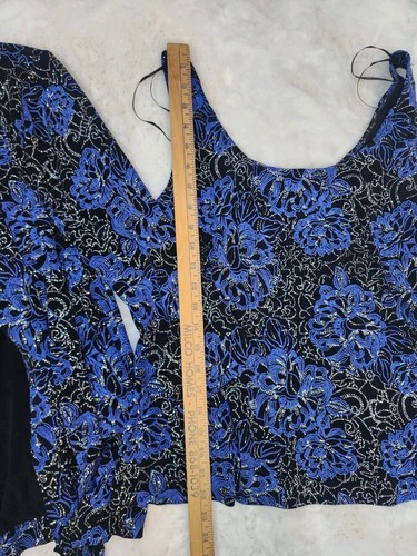 Alex Evenings 2 Piece Garment Floral Set Black Blue Womens Size Large Rn 79284 - Picture 9 of 13