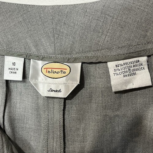 Pantalones de vestir Talbots elásticos para mujer talla 16 clásicos de pierna recta gris claro - Imagen 5 de 7