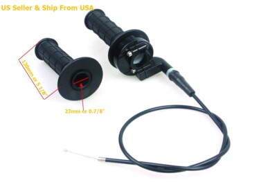 Twist Handle Bar Grip Set Casting & Throttle Cable For Suzuki RM100 RM85  