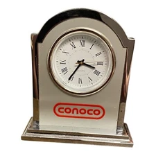 Vintage Conoco Clock 3” Advertising Untested Chrome
