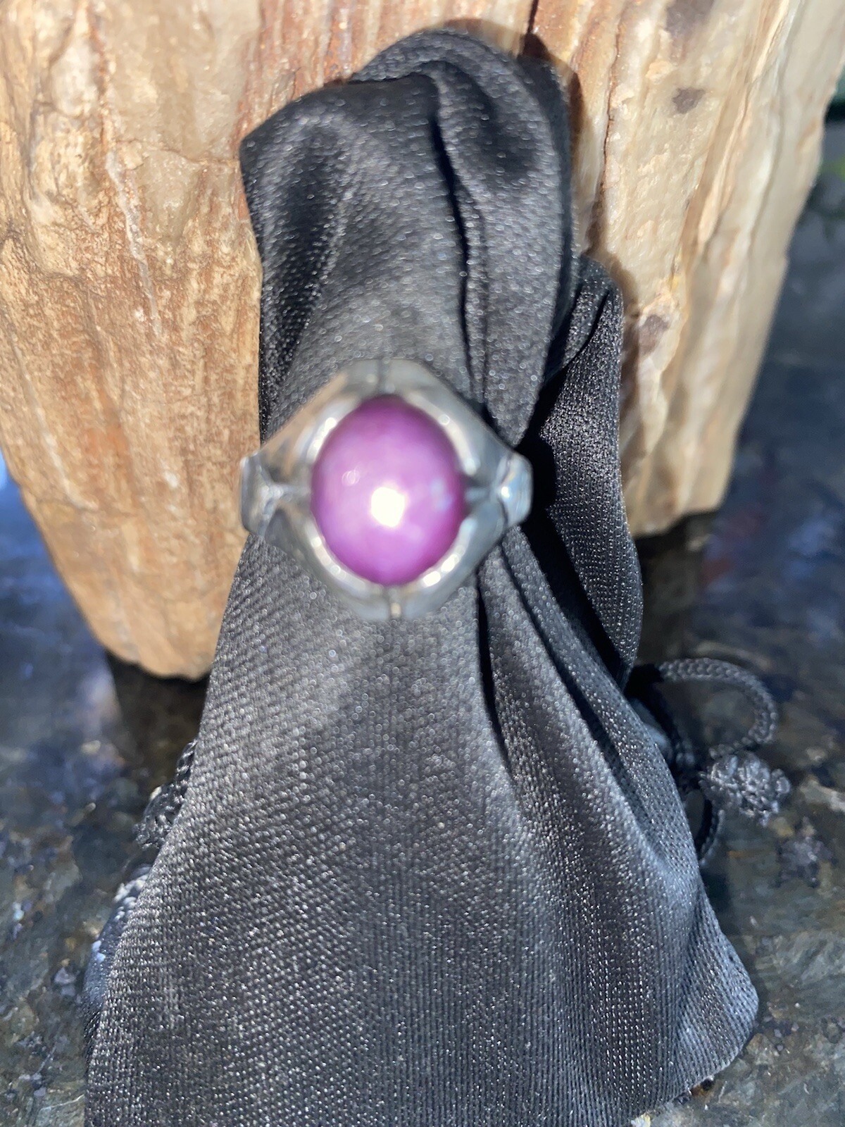 Star Ruby Large domed natural red ruby sterling s… - image 7