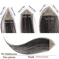 PU Skin Hairline Bald Spot Patch Frontal Hairpiece Human Hair Toupee Topper Thin