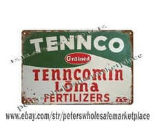 TENNCO Fertilizer farm chemicals metal tin sign alphabet wall home tavern