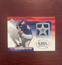 2004 UD Team USA Baseball JOHN VAN BENSCHOTEN Certified Game Used Jersey Card