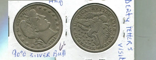 1911 P BARBER SILVER HALF DOLLAR FINE 6406R