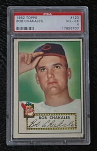 1952 Topps Baseball Bob Chakales #120 Cleveland Indians PSA 4 VG-EX