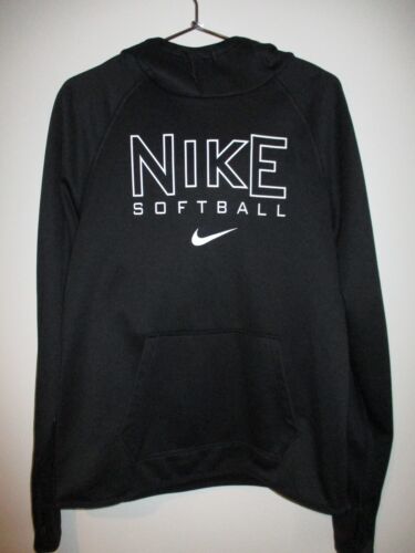 Women's Nike Hooded Sweatshirt Softball Black Size: M Therma-Fit Hoodie Pullover
