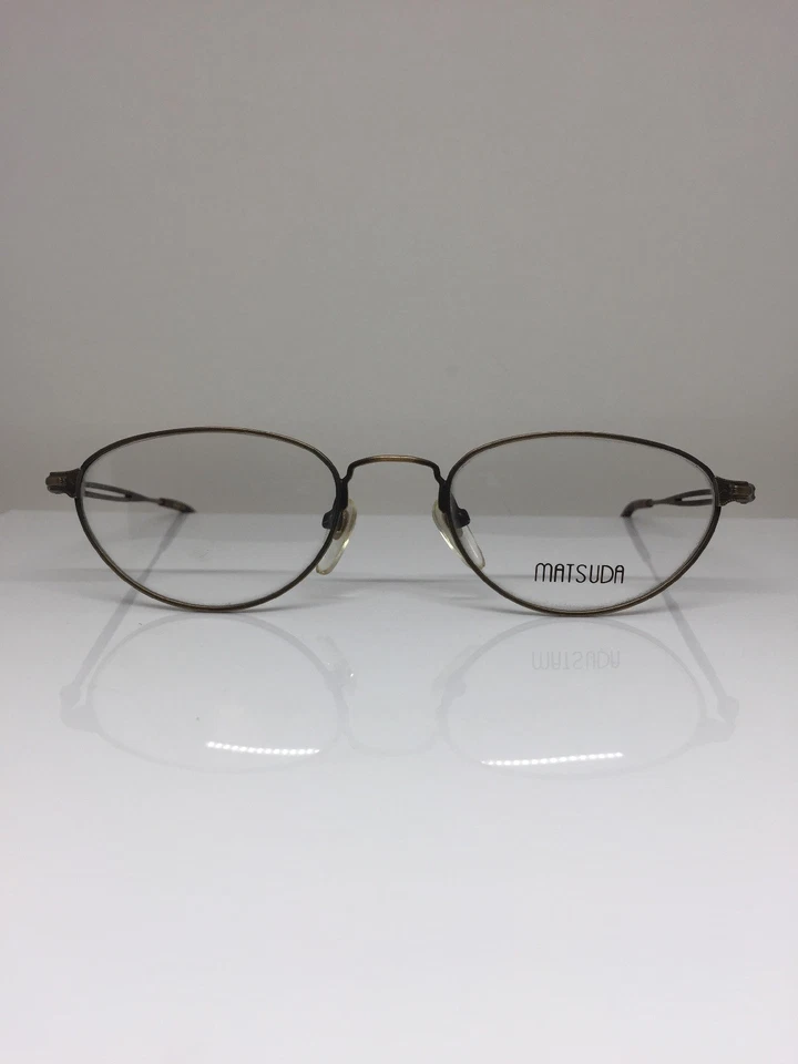 Anteojos de gato Matsuda 2877 vintage C. AG cepillados oro antiguo 49-20 mm Japón Foto 3 de 4
