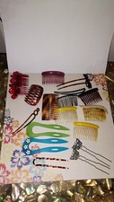 Huge Lot Vtg Modern HAIR CLIPS Combs PICKS Plastic 80s Retro