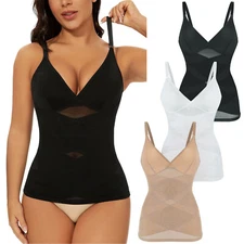 V-Neck Body Shaper Tummy Control Waist Training Body Shaping Yoga Mesh Tank Top