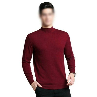 Download Winter Mens Slim Fit Mock Neck Wool Sweater Pullover ...
