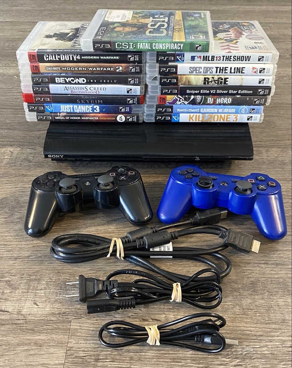 Sony Playstation 3 PS3 Super Slim 500GB + 15 PS3 Games + PS3