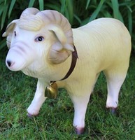 Deko Garten Figur Gartenfigur Tierfigur Schafbock Widder Aus Kunststoff H 40 Cm