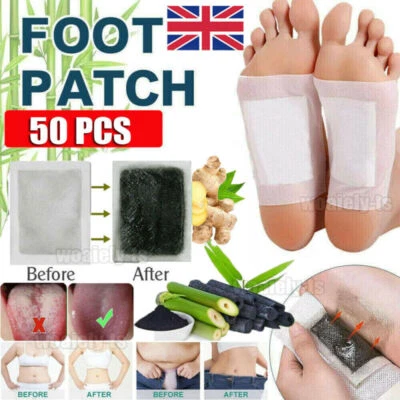 HAILICARE 50pcs Detox Foot Patches Pads Body Toxins Feet Slimming Cleansing Herbal Patch