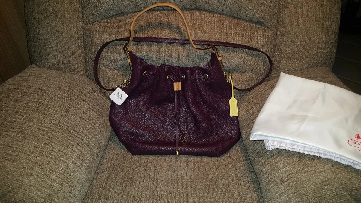 Coach handbag purse leather eggplant B4 Eg new with tags 25306 reduced price