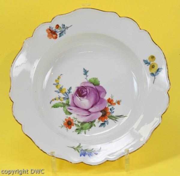 Suppenteller Porzellan Marke Meissen Marcolini 1770 Teller Blumen 