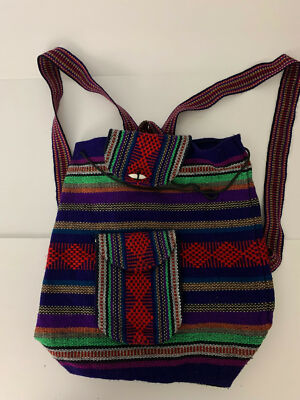 Guatemalan woven backpack Authentic Handmade Guatemalan Backpack, One of a Kind  main image 3