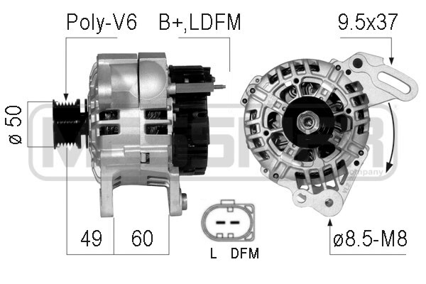 Messmer Lichtmaschine Generator 90A 14V FüR VW Golf IV 1.4 16V 1.2 12V-image