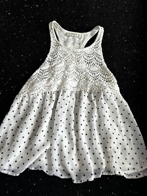 NWT Abercrombie Fitch Blue White Polka Dot Lace Boho Crochet Shirt  Top-M-$68