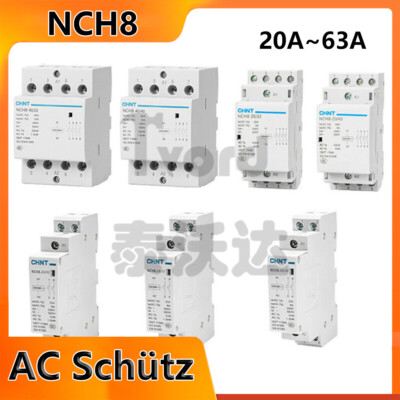 AC Schütz NCH8 20/25/40/63A Modulares Schütz Leistungsschütze Schließer/ Öffner