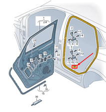VW POLO AW MK6 Türdichtungsgummi hinten links innen 2G6867913C9B9 NEU ORIGINAL