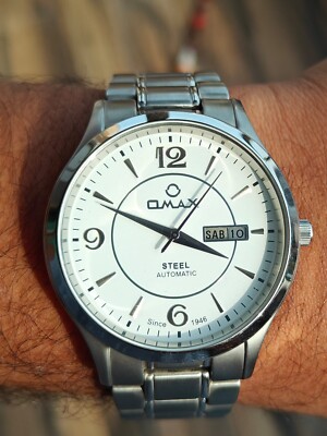 JAPAN Omax OSA007 Stainless Steel Automatic Big Dial Day/Date