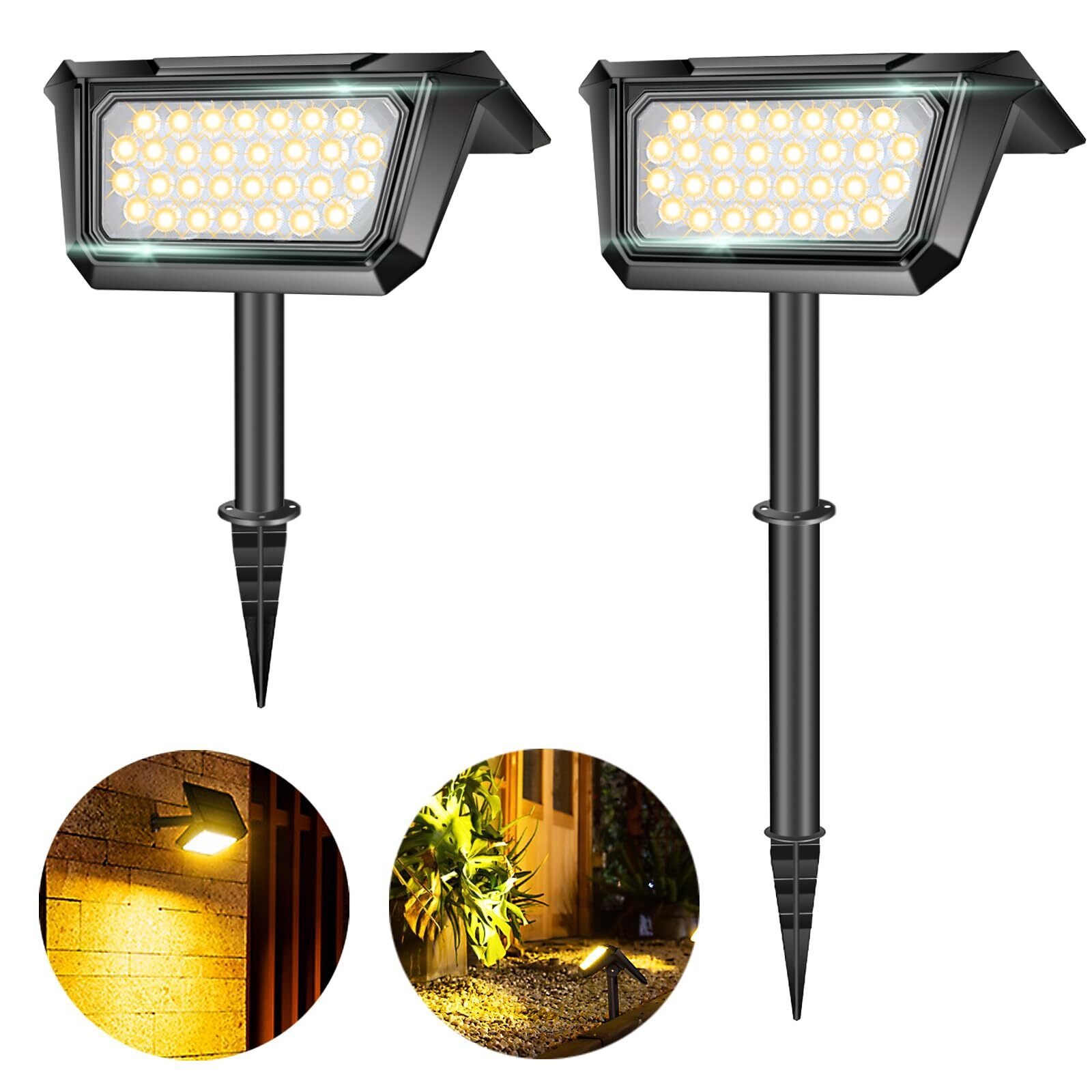 Set 2 Faretti MEDOYOH 30 LED Solari - Batteria 2200mAh ad Alta Resa