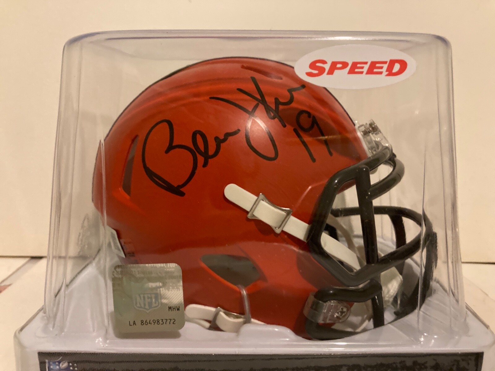 Bernie Kosar Autographed Signed Cleveland Browns mini helmet BAS W495469 