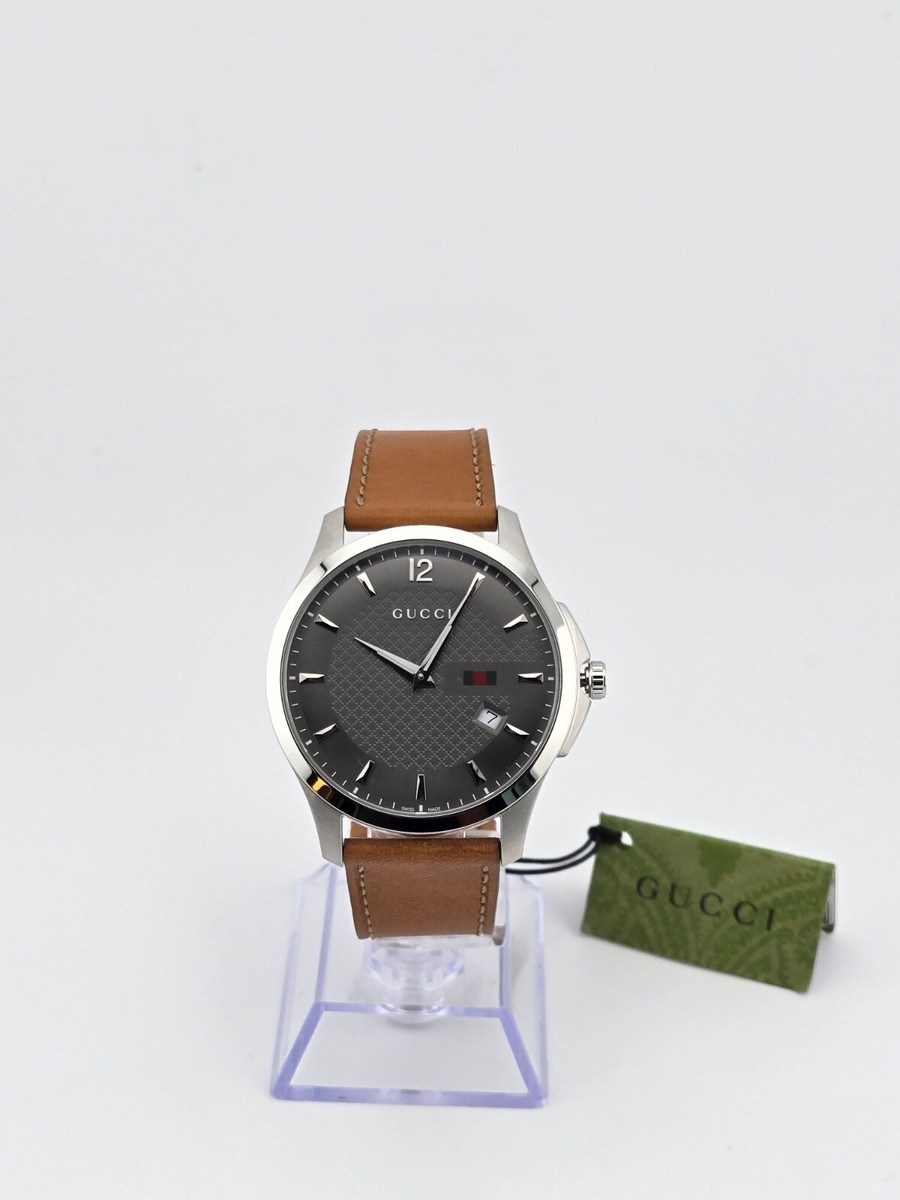 GUCCI バンデュー ブラウンレザー 時計 Gucci Women's Watch Reverso Red Leather Band 27mm 6600L Sapphire