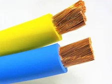 200' 2/0 WELDING BATTERY CABLE 100' BLUE 100' YELLOW 600V USA HEAVY DUTY COPPER