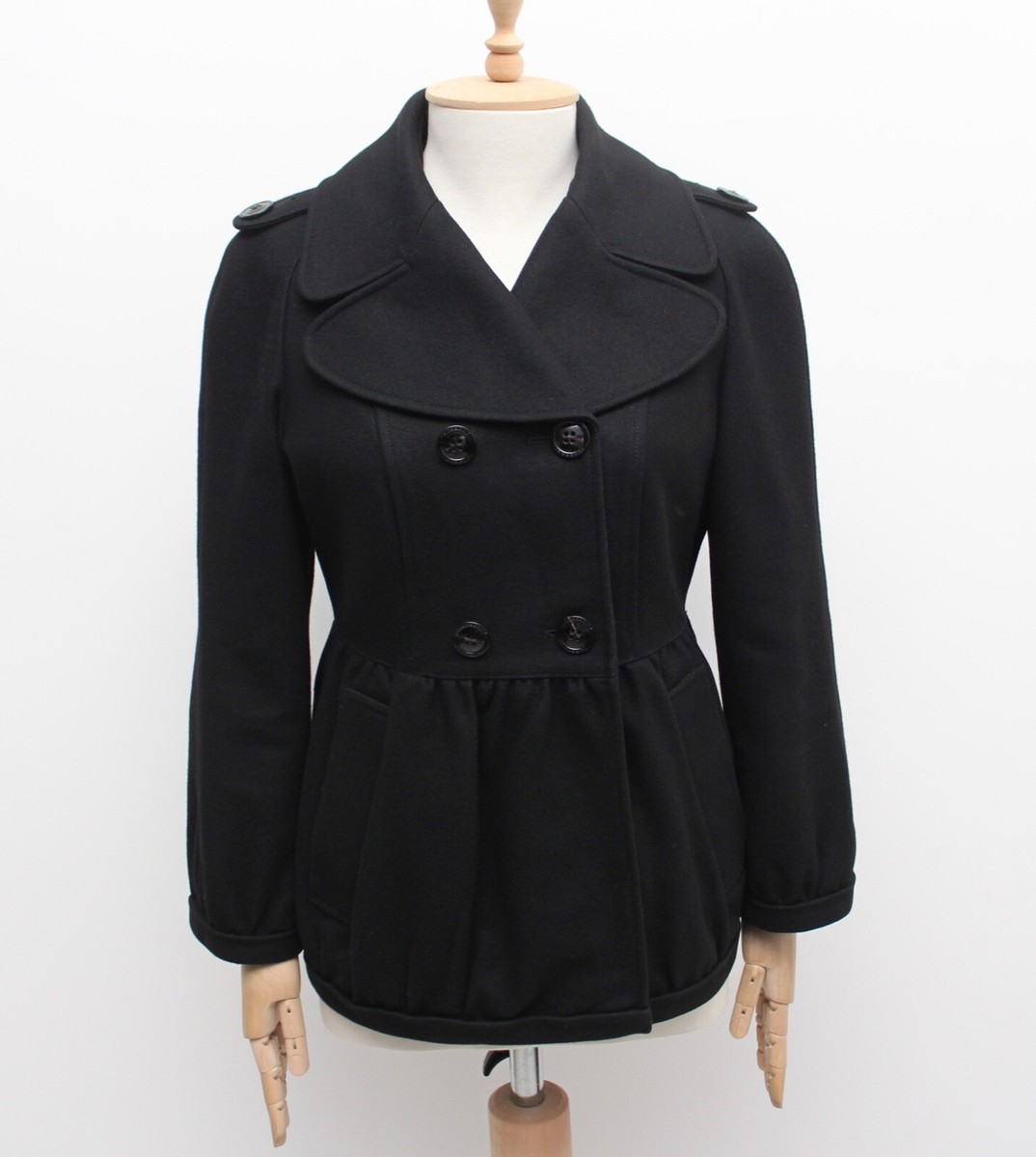 Women's BURBERRY PRORSUM Wool Black Coat Blazer Short 40 ~S made