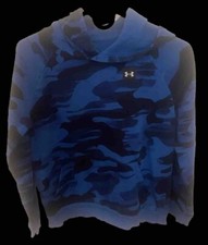 Boys Under Armour Blue Camo Hoodie Ylg/jg/g