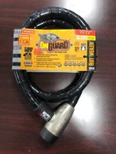 On Guard 20mm Bike Lock 3 1/3 ft length Rottweiler 5026 5 keys!
