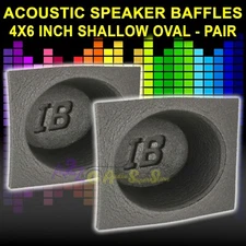 4X6" INCH FOAM BASS REFLEX ACOUSTIC CAR AUDIO SPEAKER BAFFLES (PAIR) 4X6" COVERS