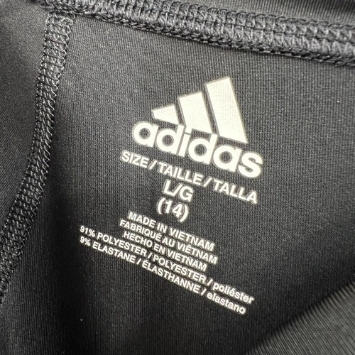 Adidas leggings Large 14 youth girls rainbow athletic leisure ankle black pants - Picture 6 of 8