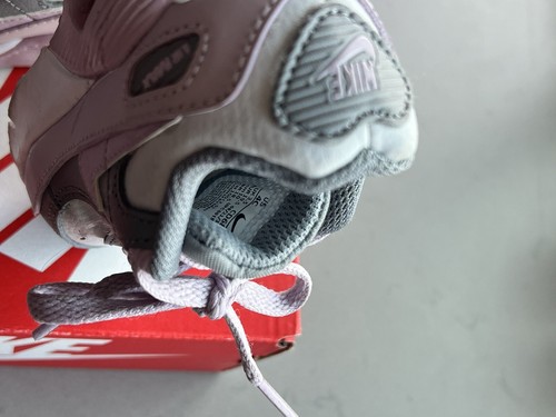Nike Air Max 90 (TD) Particle Gray / Iced Lilac Sneakers Toddler Size 4C - Used - Picture 9 of 10