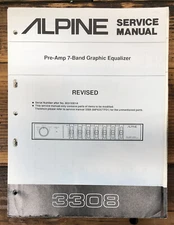 Alpine Model 3308 Equalizer Revised Service Manual *Original*