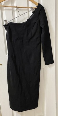 BARDOT Ladies Black Off-One-Shoulder Long-Sleeve Dress Size 10 (AU8) 