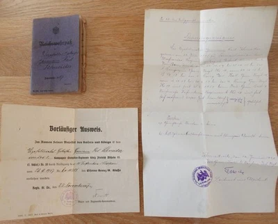Militärpaß / Freikorps Schlesischer Adler 1. und. 2. Klasse + Urkunde zum EK 2 - Bild 1 von 4