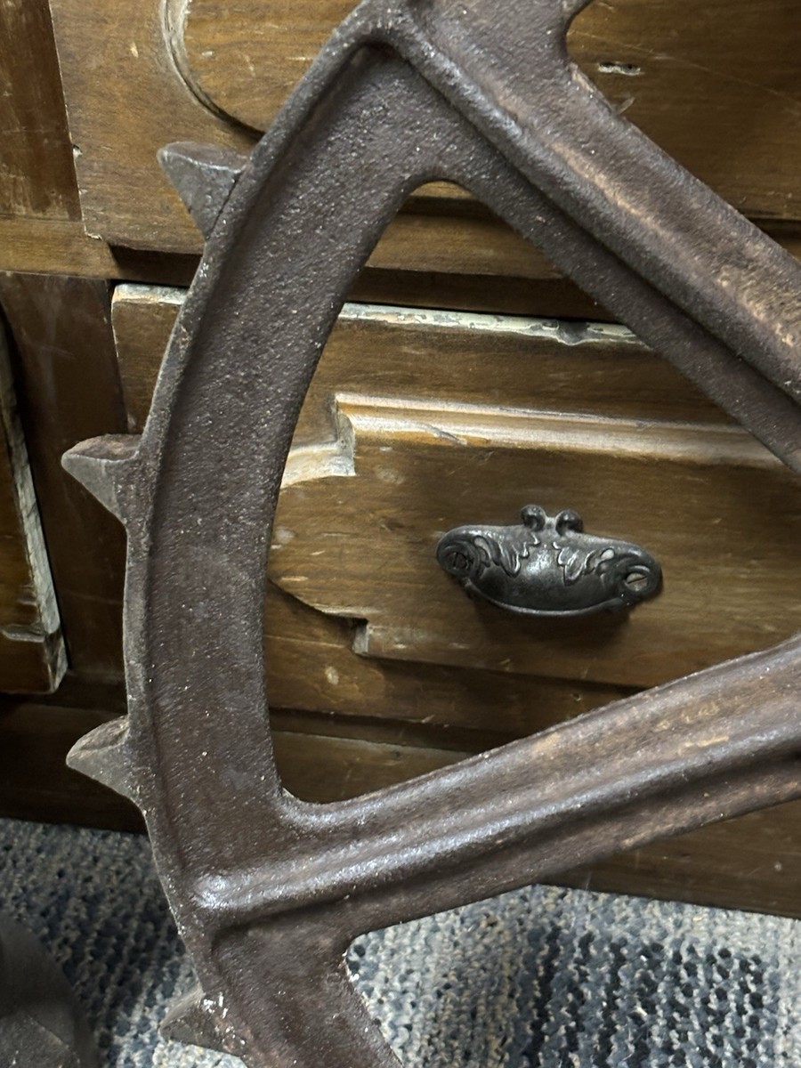 鉄製 車輪 歯車 昭和レトロ アンティーク Antique 22” Cast Iron Gear Vintage Sprocket Steampunk Industrial