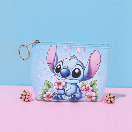 Disney Stitch Mini Coin Purse Clutch Key Case Storage Bag Cartoon - Afbeelding 6 van 6