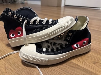 COMME DES GARCONS CDG PLAY CONVERSE BLACK Shoes US  Men 7 Women 9