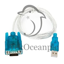 USB to RS232 Serial Port 9 Pin DB9 Cable Serial COM Port Adapter Convertor Blue
