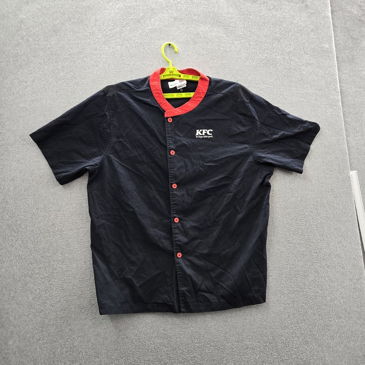 Kentucky Fried Chicken Men Button Up Shirt M Black Embroidered