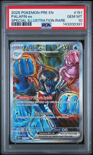Palafin Ex #151 PSA 10 SIR 2025 Prismatic Evolutions Pokemon TCG