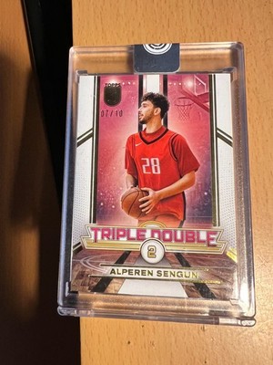 Topps 2023-24 Topps Three Alperen Sengun Triple Double GOLD #7/10 Rockets