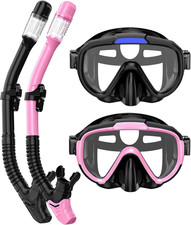 Snorkel Set Adults Snorkeling Gear Anti-Fog Panoramic View Swim Mask Dry Top Sno