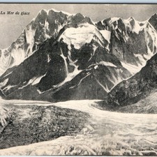 c1900s La Mer de Glace, France Chamonix Mont Blanc Glacier Mountain Range A341