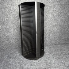 Laserline Rotating CD Storage Tower Black Plastic 80 Disc Carousel Media Rack