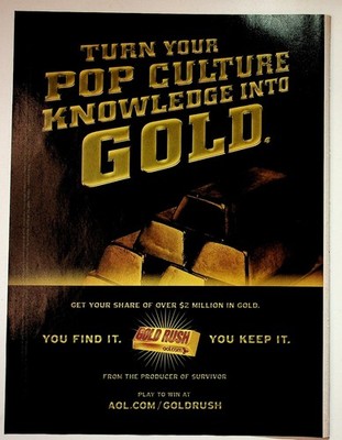 Gold Rush AOL Print Advertisement Vintage Pop Culture Gold Promo